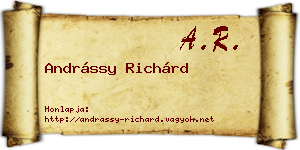 Andrássy Richárd névjegykártya